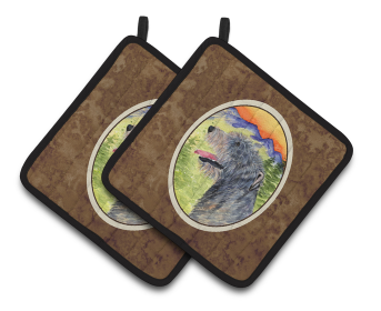 Irish Wolfhound Pair of Pot Holders