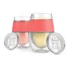 Wine FREEZE Cooling Cups in Coral (set of 2) and lids by HO